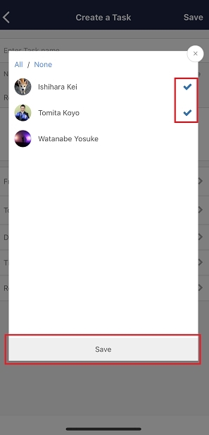 How to set multiple members as assignees of Task on Stock_8
