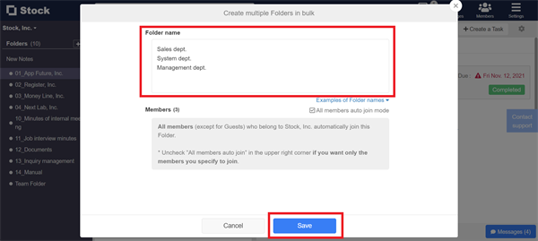 How to create multiple Folders in bulk on Stock_3