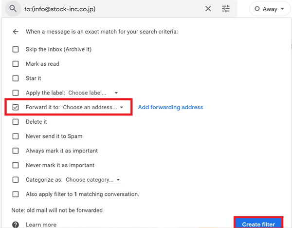 How to forward an email to Stock_6
