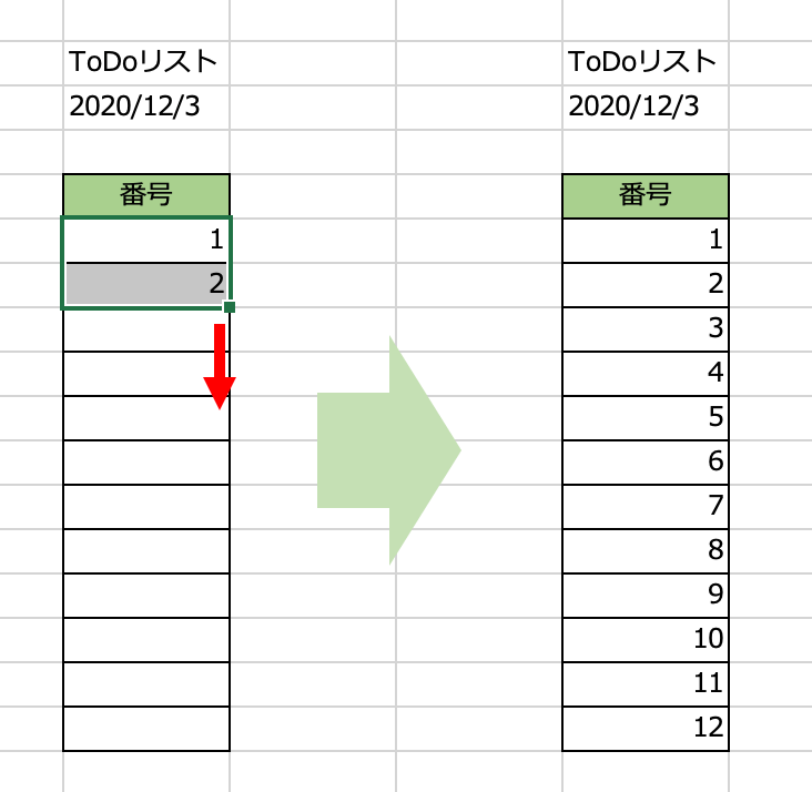 作成した日付を記入する画面