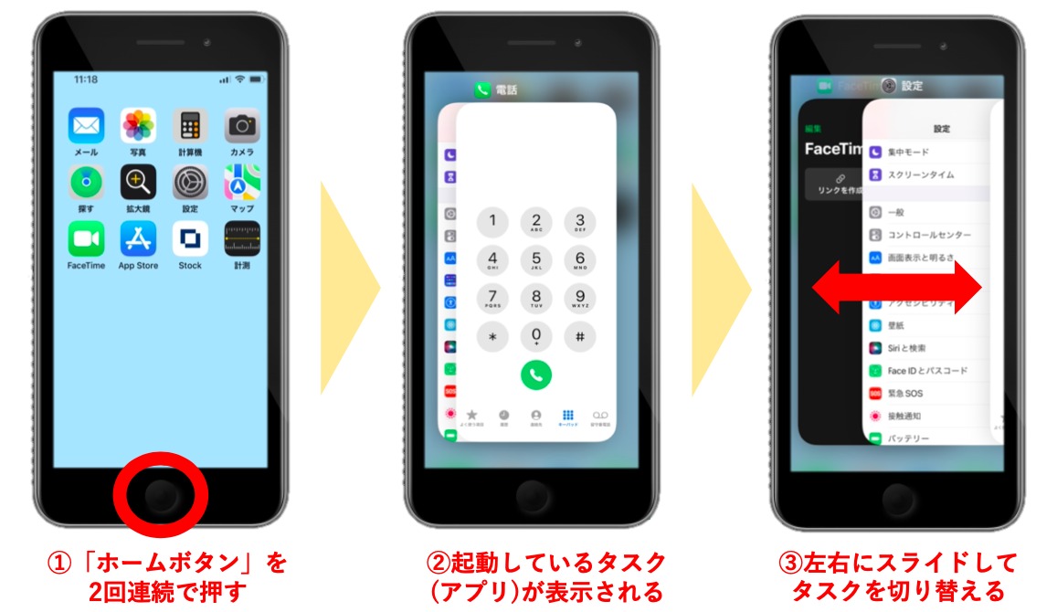 iPhoneでタスクを切り替える方法1