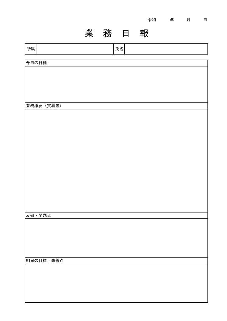 PDCAサイクルが回せる日報テンプレートのイメージ