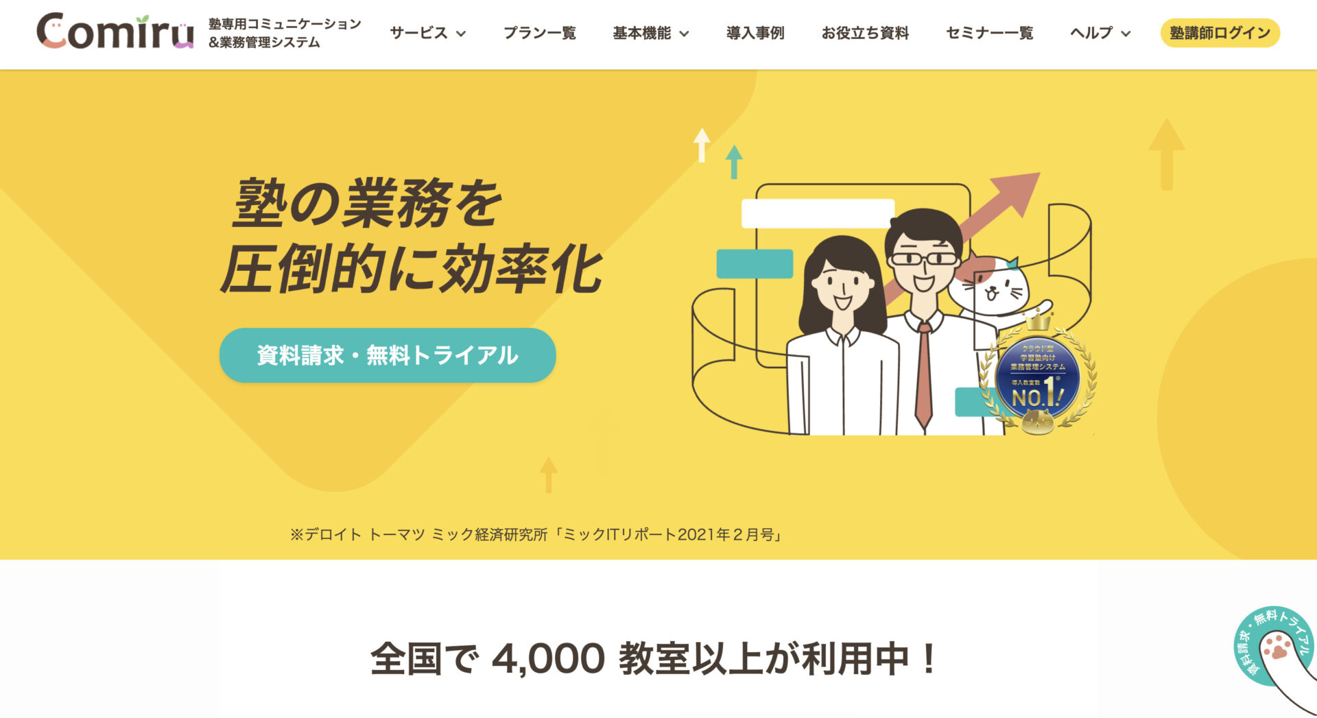 Comiruのトップページ