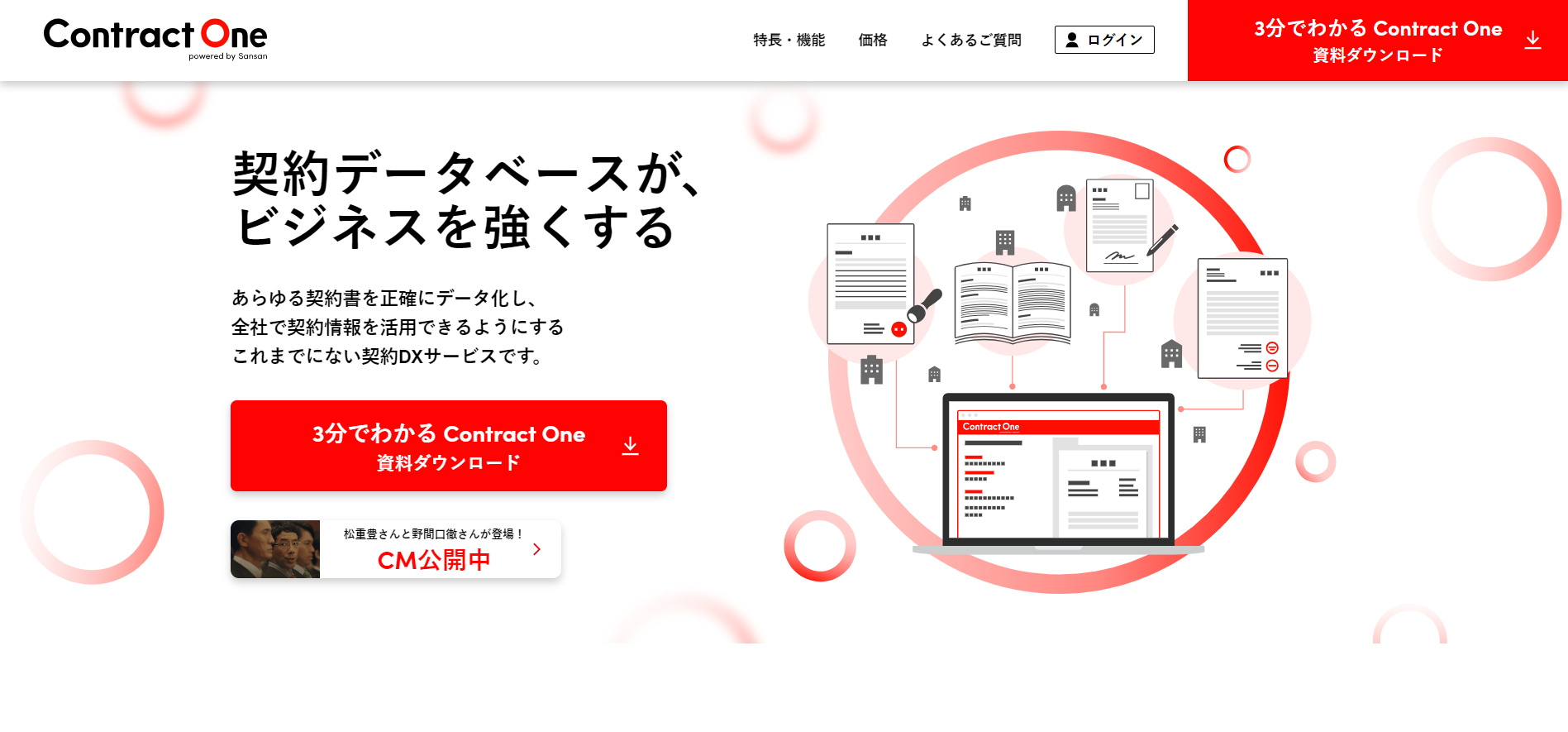 Contract Oneのトップページ